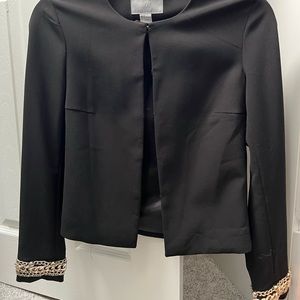 H&M Black Blazer with chain bracelet wrists